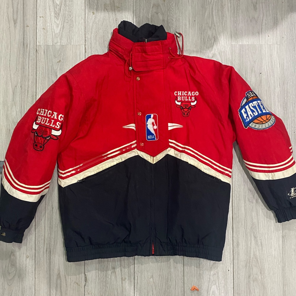 Vintage 90s Chicago Bulls NBA Eastern Conference Logo Athletic Jacket
